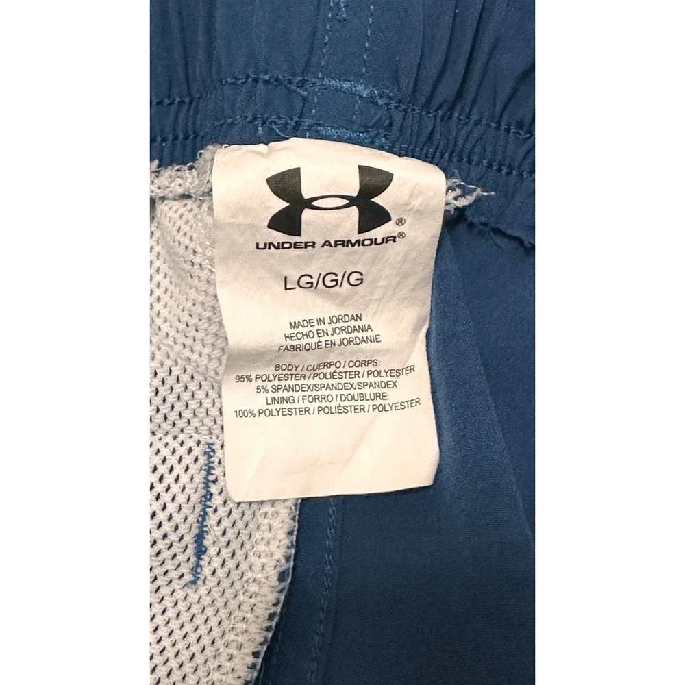 Under Armour Mens Blue Colorblock Swim Trunks Unlined Board Shorts Large